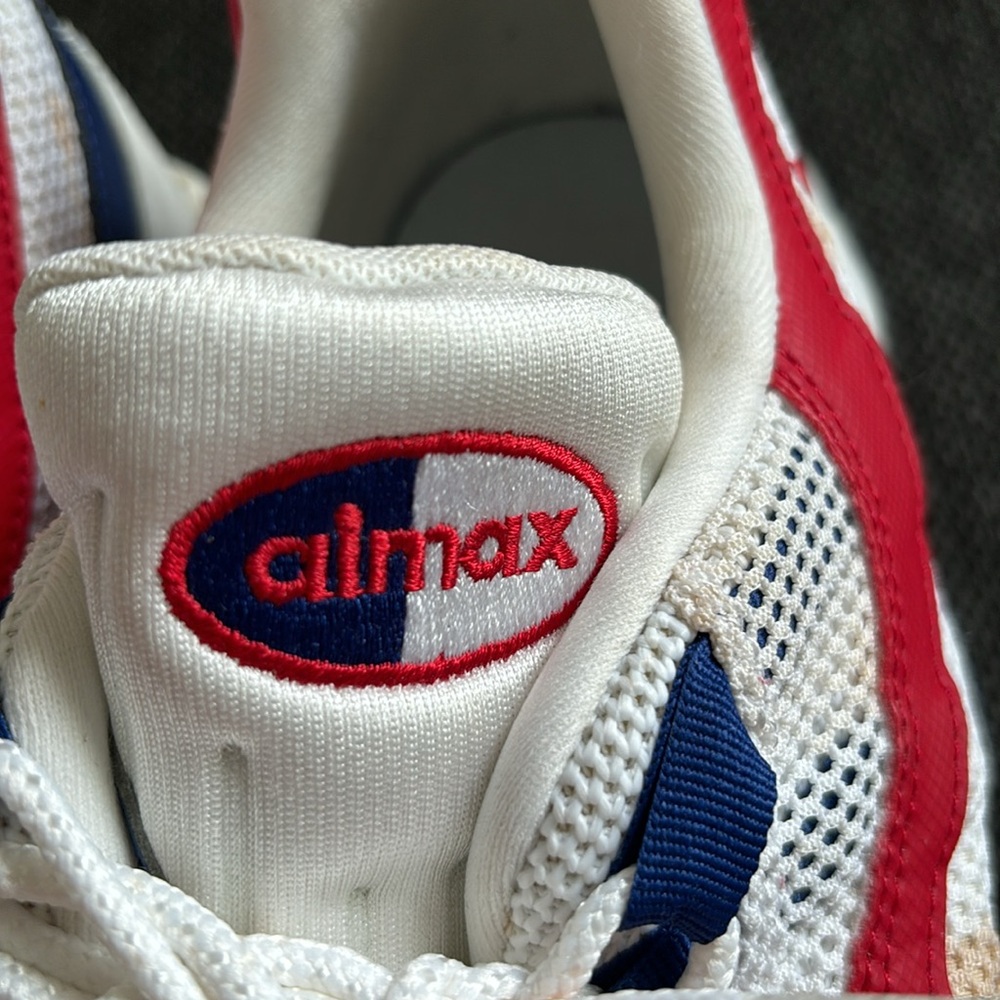 Nike Air Max 95 White Deep Royal Blue Gym Red - Picture 12 of 12